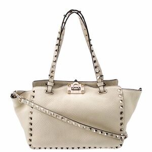 Valentino Garavani Cream Studded Tote